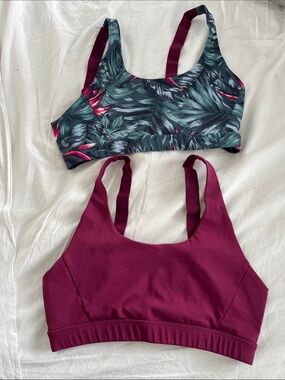 Lole Women's Floral Print and Burgundy Adjustable Sports Bras